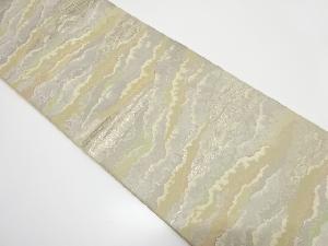 服部織物製　プラチナ箔　金閣寺模様織り出し　袋帯